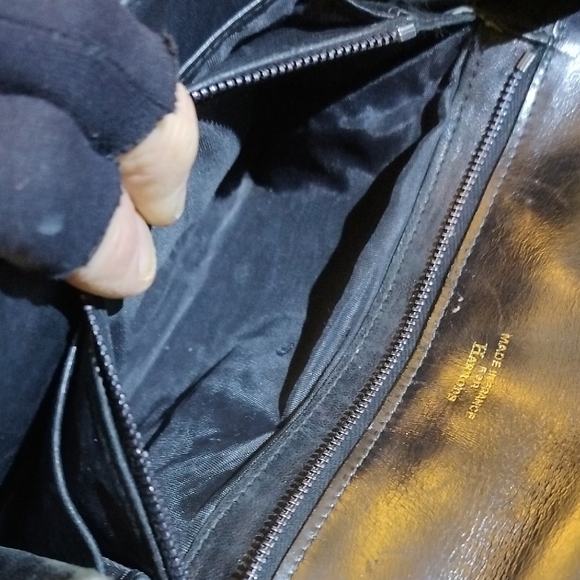 Harrods - Vintage - Black Crocodile-Embossed Wristlet with Gold Claspe - Picture 6 of 9